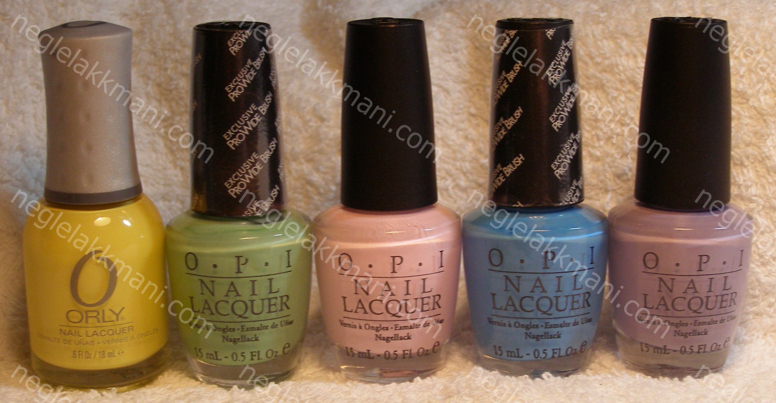 ORLY Spark, OPI Hey! Get In Lime! OPI Mod About you, OPI Just Groovy, OPI Done Out In Deco