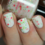 Darling Diva Polish Honey Do over Essie Blanc