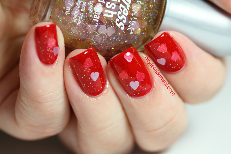 OPI red-y For The Cure Maybelline hearts 2