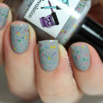 Polish Revolution Zombie Gardens over Sally Hansen Wet Cement