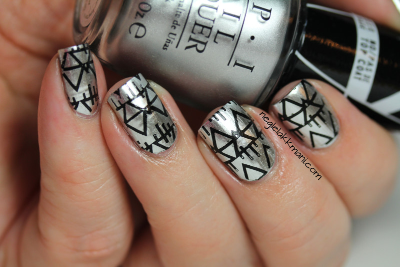 OPI Push and Shove stamped with MoYou Artist Collection-03 kopi